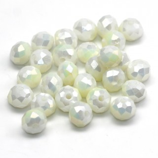 Бусины рондели 6*4мм, молоко непрозрачное с АБ